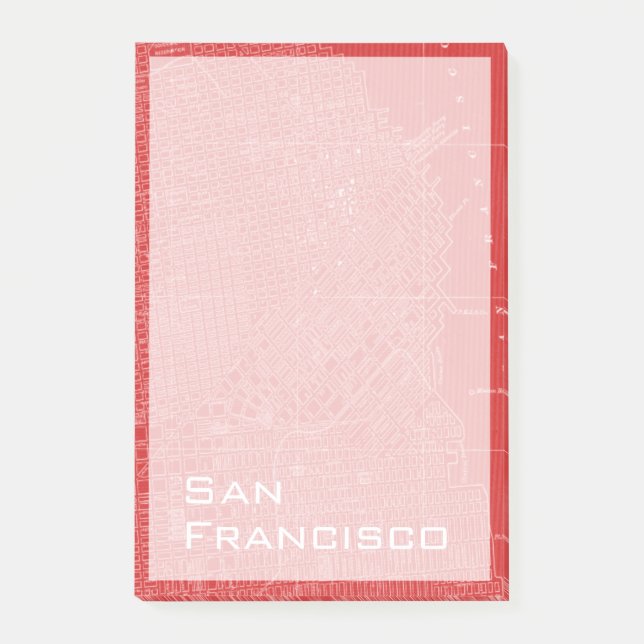 Bloco Post-it Mapa gráfico de São Francisco (Frente)