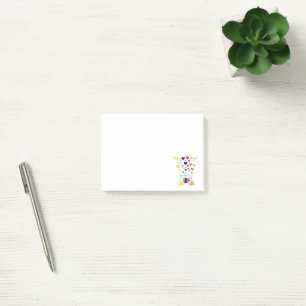 Bloco Post-it Marca Química, Corações - Púrpura Azul Vermelh