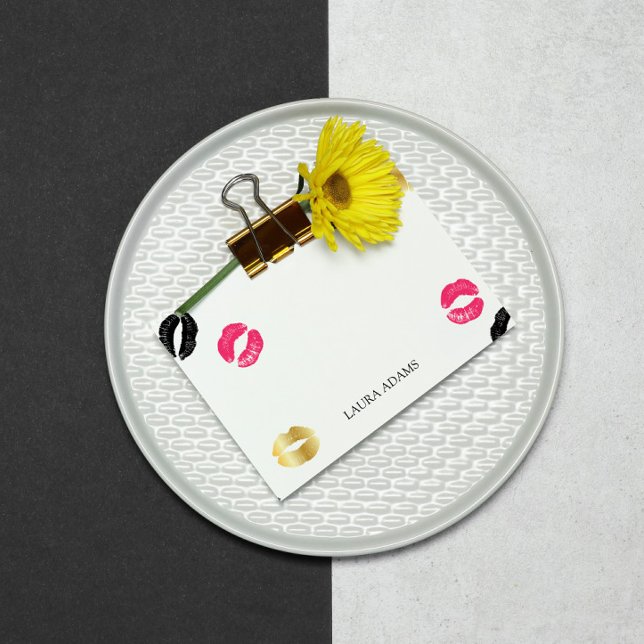 Bloco Post-it Marcas de Lipstick | Nome personalizado (Criador carregado)