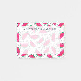 Bloco Post-it Melancia de néon no teste padrão das sementes