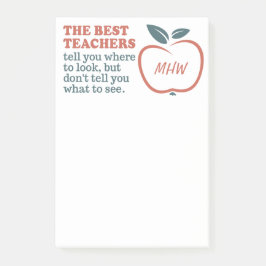 Bloco Post-it MELHORES PROFESSORES Postam monogramas personaliza