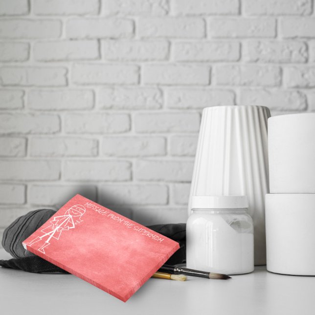 Bloco Post-it Mensagem da mãe - Muro Vermelho Chalkboard (Message from Mother Mom- Chalkboard Red Wall Post-it Notes)
