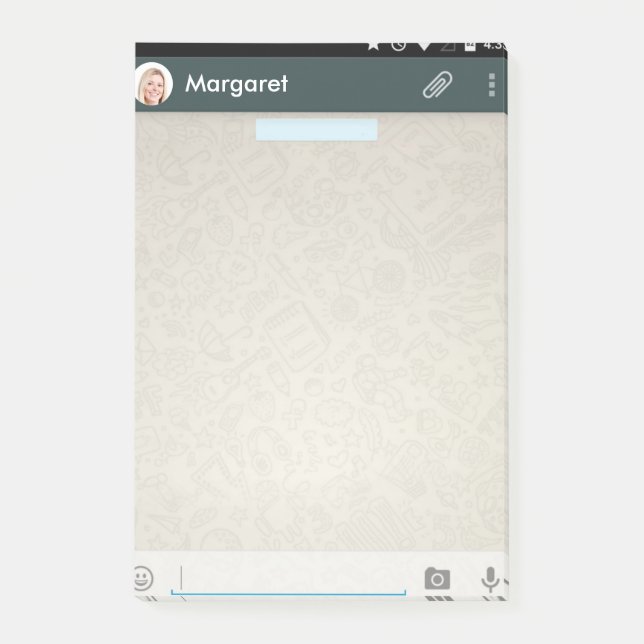 Bloco Post-it Mensagem da nota de post-it do iPhone 6 da tela (Frente)