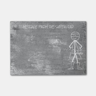 Bloco Post-it Mensagem do pai do pai - herói de pedra cinzento