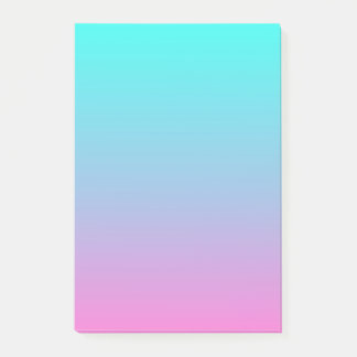 Bloco Post-it Mermaid rosa giro-ombre rosa Fuchsia turquoise