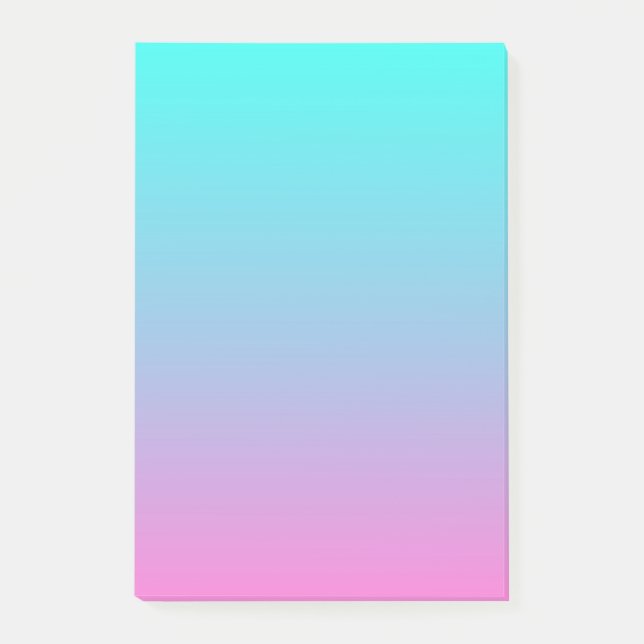 Bloco Post-it Mermaid rosa giro-ombre rosa Fuchsia turquoise (Frente)