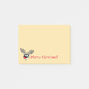 Bloco Post-it Merry Christmas Crazy Red Nosed Reindeer