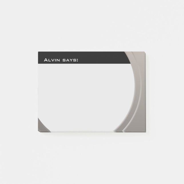 Bloco Post-it Metálico brilhante personalizável qualquer texto e (Frente)