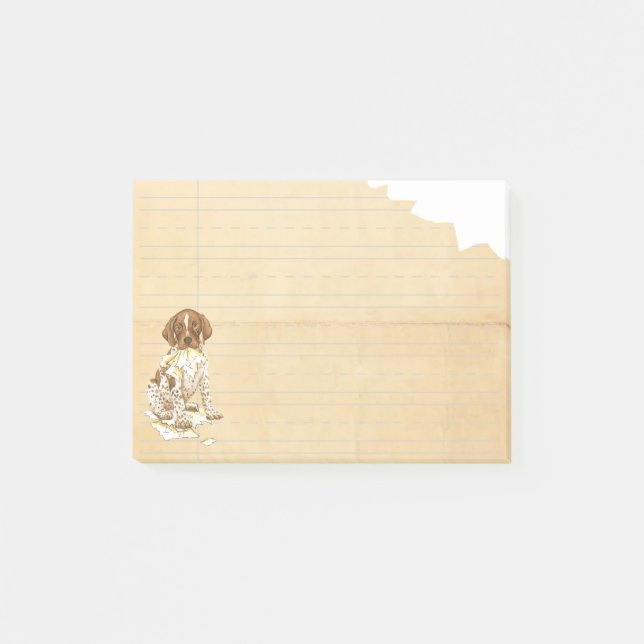 Bloco Post-it Meu Ponteiro Alemão De Curto Tempo Comeu Meu Plano (Frente)