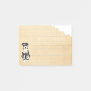 Bloco Post-it Meu Schnauzer diminuto comeu meus trabalhos de
