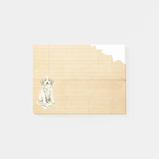 Bloco Post-it Meus grandes Pyrenees comeram meus trabalhos de (Frente)