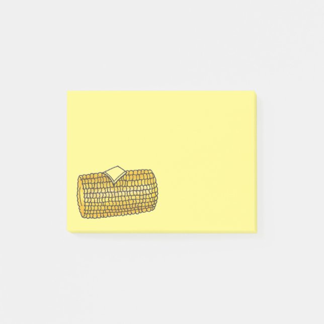 Bloco Post-it Milho no Cob Corncob Yellow Picnic Comida Postar (Frente)