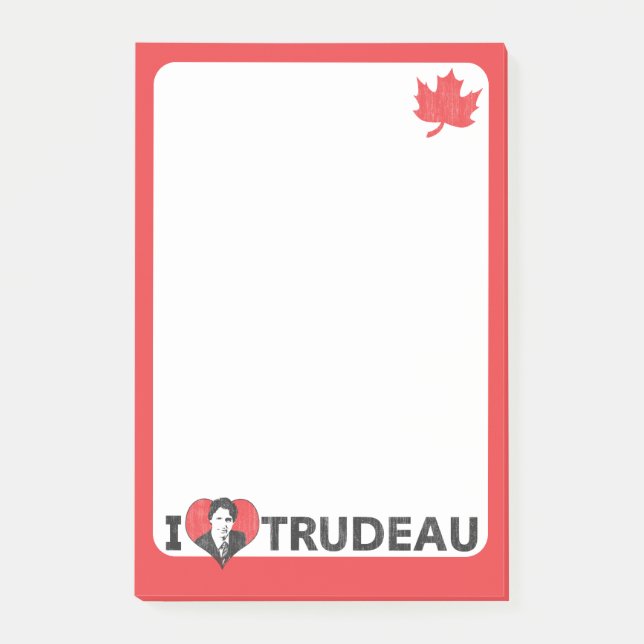 Bloco Post-it Mim coração Trudeau (Frente)