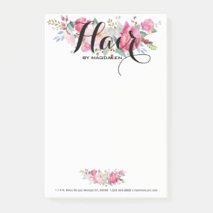 Bloco Post-it Modelo de Buquê de Lista de Cabelos com Floral C
