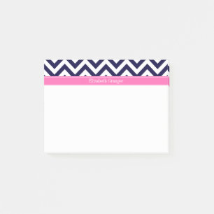 Bloco Post-it Monograma conhecido do Lg Chevron HotPink2