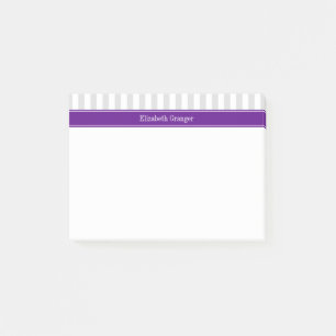 Bloco Post-it Monograma conhecido roxo da listra do Lt branco