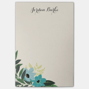 Bloco Post-it Monograma de Borda Floral Chic