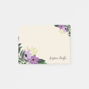 Bloco Post-it Monograma de Borda Floral Chic