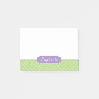 Bloco Post-it Monograma de Quatrefoil Puro primavera Verde