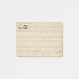 Bloco Post-it Monograma do manuscrito do piano de Beethoven