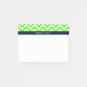 Bloco Post-it Monograma do nome dos azuis marinhos do LG Chevron