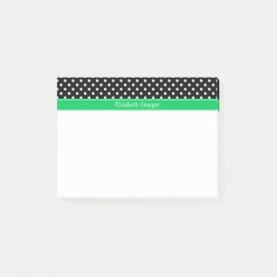 Bloco Post-it Monograma do Nome Esmeraldo das Bolinhas Brancas P