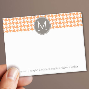 Bloco Post-it Monograma do padrão de tonalidade laranja e taupe