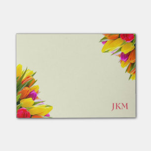Bloco Post-it Monograma Floral de Tulip