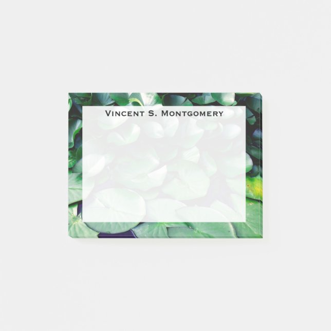 Bloco Post-it Monograma Lily Pad Pond Verde (Frente)