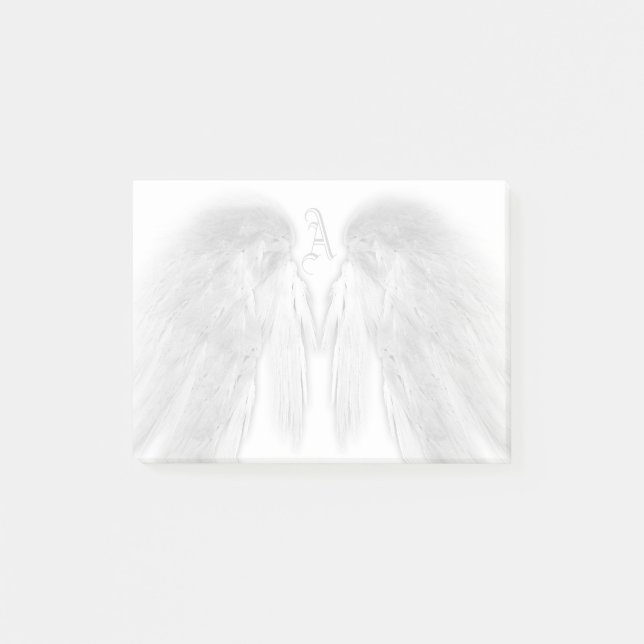 Bloco Post-it Monograma Personalizado Branco do ANGEL WINGS (Frente)
