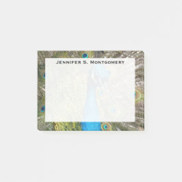 Bloco Post-it Monograma Turquoise Blue Verde limão Pacock Feathe