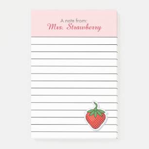 Bloco Post-it Morango Vermelho Doce - personalizado