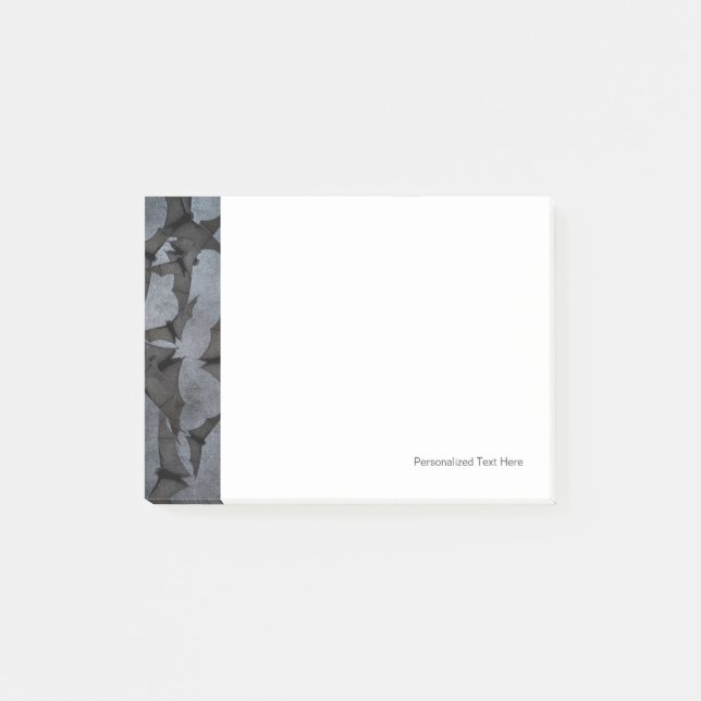 Bloco Post-it Morcegos No Céu Negro Nublado (Frente)