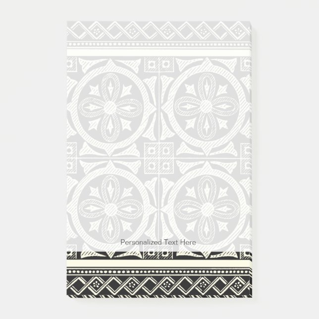Bloco Post-it Motif de Mandala Preto e Branco por Vision Studio (Frente)
