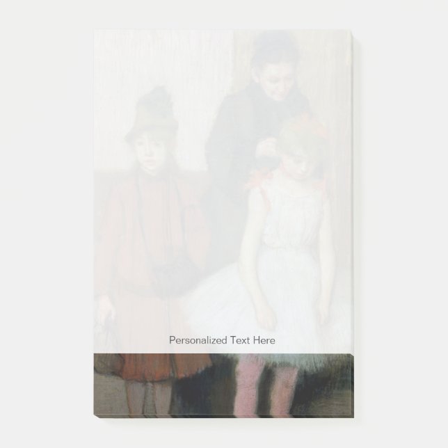 Bloco Post-it Mulher de Edgar Degas | com duas meninas (Frente)