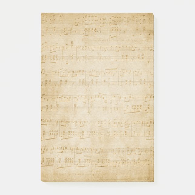 Bloco Post-it Música Vintage Sheet (Frente)