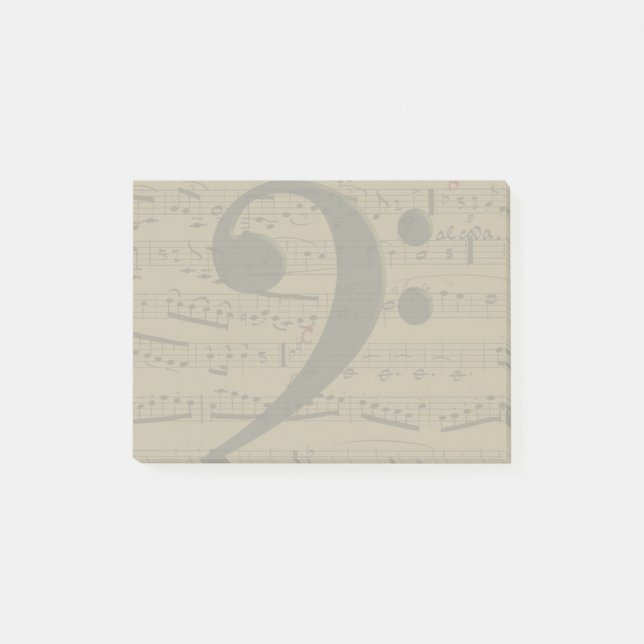 Bloco Post-it Musical Treble Clef Sheet Music Classic (Frente)