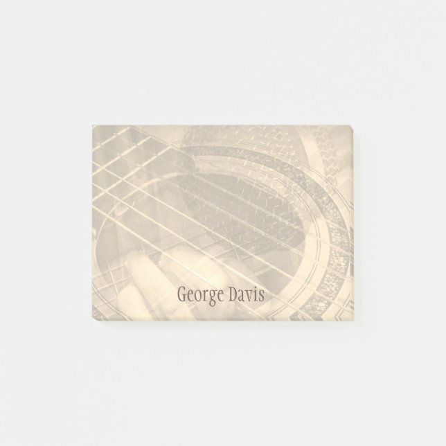 Bloco Post-it Músico cantor de guitarrista personalizado (Frente)