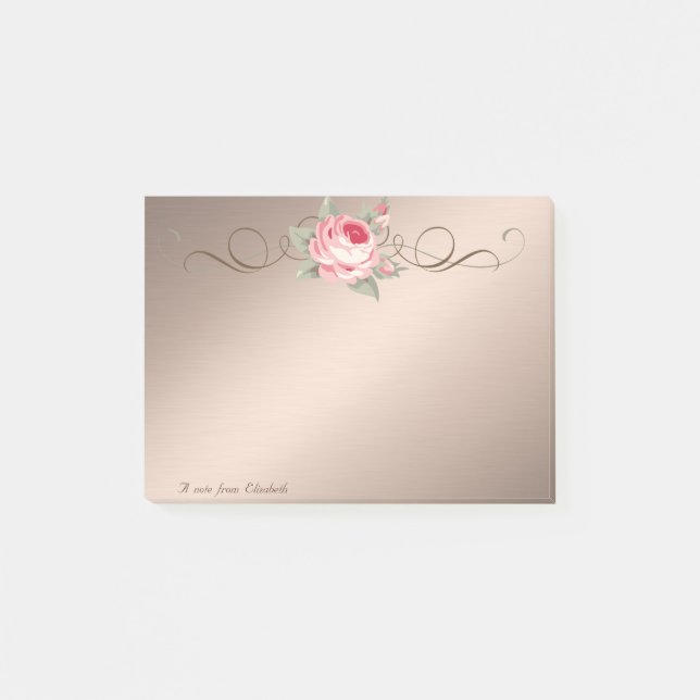 Bloco Post-it Na moda elegante Rosa elegante (Frente)