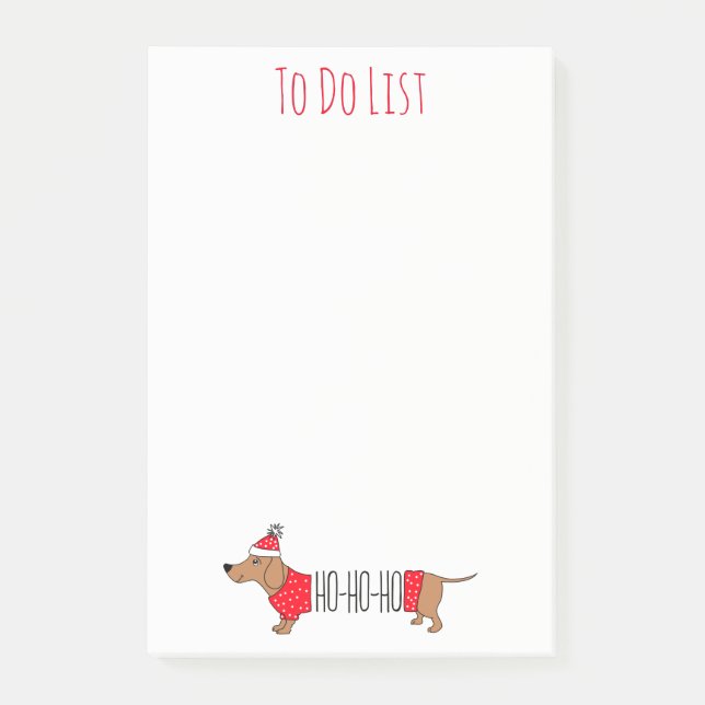 Bloco Post-it Natal Dachshund (Frente)