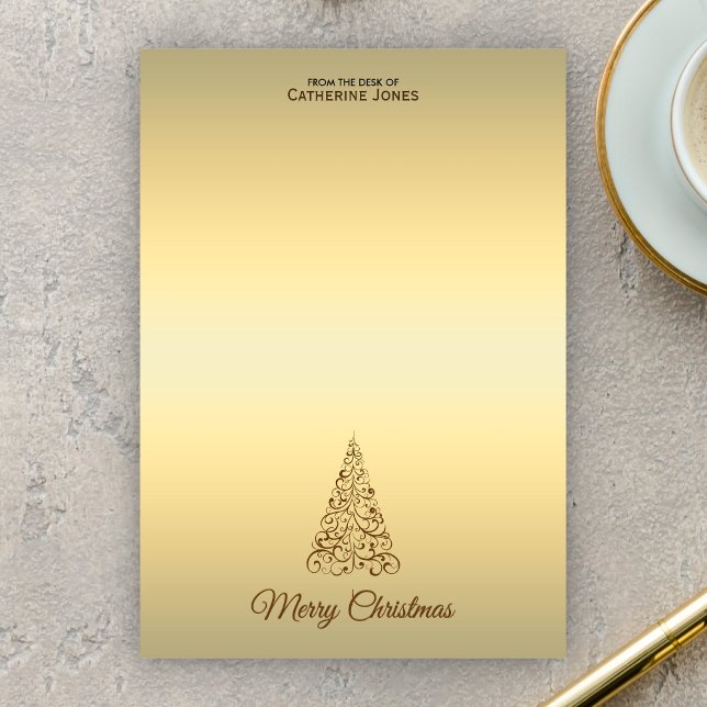 Bloco Post-it Natal Personalizado Marrom e Bege Elegante (Criador carregado)