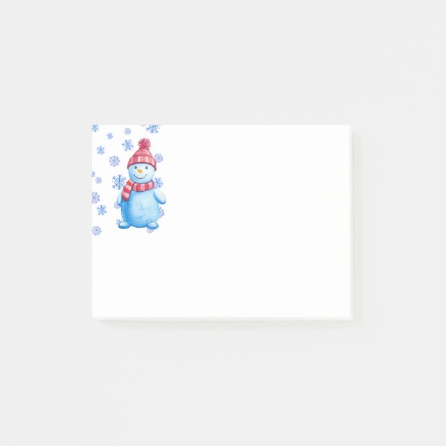 Bloco Post-it Neve com flocos de neve (Frente)