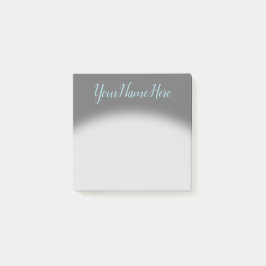 Bloco Post-it Nome cinzento não ofuscante simples do azul do