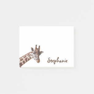 Bloco Post-it Nome de Girafa Safari Animal Menina Crianças
