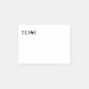 Bloco Post-it Nome de Texas com letra dada forma estado
