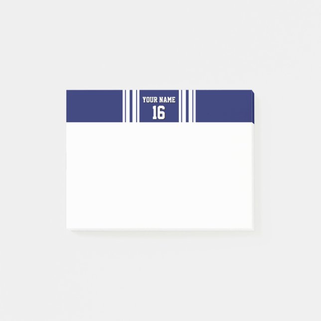 Bloco Post-it Nome do Número Personalizado Jersey da Equipe Bran (Frente)