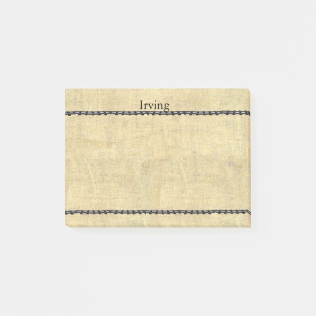 Bloco Post-it Nome personalizado com olhar velho da trilha do (Frente)