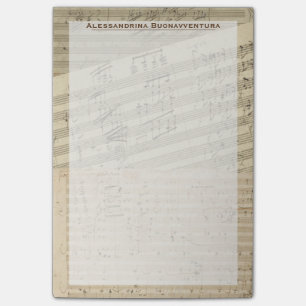 Bloco Post-it Nome Personalizado do Manuscrito de Música de Bee