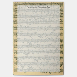 Bloco Post-it Nome Personalizado do Manuscrito do Violin do Bach