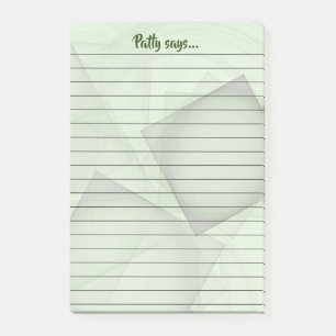 Bloco Post-it Nome Personalizado Escritor de Mensagens Pastel Gr